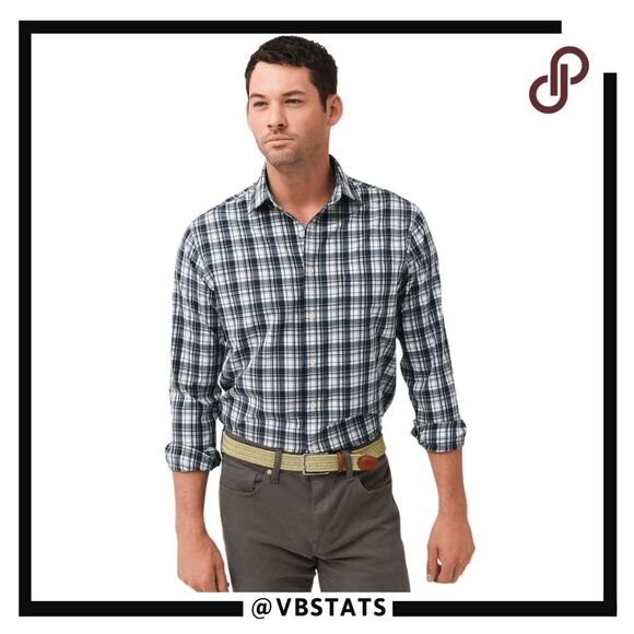 Peter Millar Men's Plaid Summer Comfort Button Up Shirt Multicolor Size Large - Picture 1 of 12